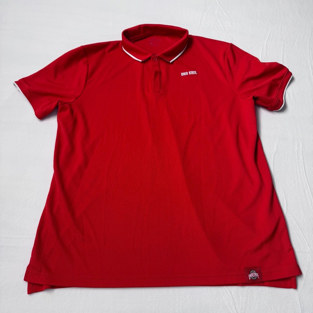 Nike Dri-FIT Ohio State Buckeyes Polo Shirt Mens XL Red Short Sleeve NCAA Golf